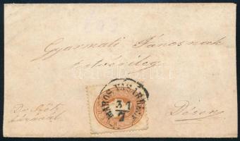 ~1861 10kr apró levélen / on small cover "MAROS - VÁSÁRHELY" - Dés