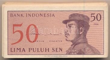 Indonézia 1964. 50s (90x) közte sorszámkövetők T:I-II Indonesia 1964. 50 Sen (90x) with consecutive serials C:UNC-XF Krause P#94