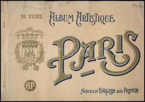 cca 1900 Paris Album artistique 20 vues KÉpes album, kissé sérült papírborítóval 31x21 cm