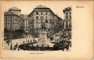 Genova, Genoa; Piazza Corvetto / square, tram, monument (EK)
