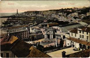 Genova, Genoa; Panorama S. Brigida (worn corners)