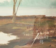 Frankó Pál: Jön a tavasz. Olaj, vászon. Jelzett 32x22 cm Keretben