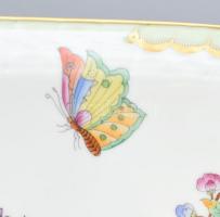 Herendi Viktória mintás szendvicses tál. Kézzel festett, jelzett, hibátlan. 36 cm