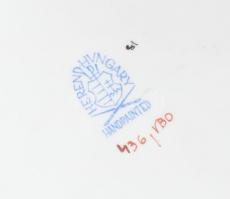 Herendi Viktória mintás szendvicses tál. Kézzel festett, jelzett, hibátlan. 36 cm