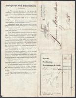 1841 Hajós fuvarlevél Pestre Erős hajó / Erős ship bill of freight