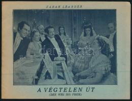 cca 1940 A Végtelen út c. film Zarah Leander meghívója bemutató füzete 4p.