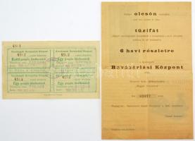 1936. Kecskeméti Bevásárlási Központ értesítése 5P hitel keretről, zöld színben, hátoldalán bélyegzé...
