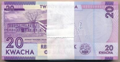 Malawi 2012. 20K (100x) kötegelővel, sorszámkövetők T:I,I- Malawi 2012. 20 Kwacha (100x) with wrappe...