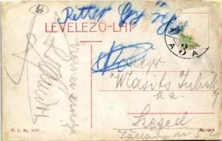 1909 Nagykikinda, Kikinda; szélmalom, vasúti sín, gémeskút. W.L. Bp. 2138. / windmill, railway track...