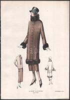 cca 1930 5 db francia art deco női divatkép (Album Tailleur de luxe). Nyomat, papír. 31,5x22 cm