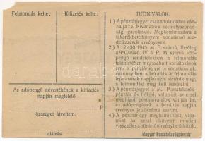 1946. 10.000AP nem kamatozó Pénztárjegy "A" sorozatszámmal, bélyegzés nélkül T:III kis sza...