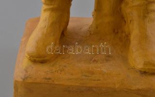 Siklódy Lőrinc (1876 Ditró -1945 Budapest) szobrászművész: Csikós. Égetett agyag, hidegen festve, je...