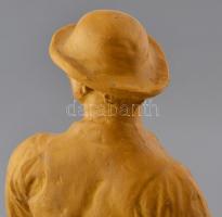 Siklódy Lőrinc (1876 Ditró -1945 Budapest) szobrászművész: Csikós. Égetett agyag, hidegen festve, je...