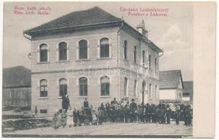 1923 Liszkófalu, Liszkófalva, Lisková; Római katolikus iskola / Rim. kath. skola / Catholic school
