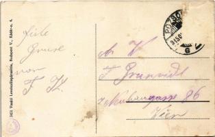 1915 Pozsony, Pressburg, Bratislava; Jobbparti hídfő, csendőr. Vasúti levelezőlapárusítás 3451. / br...