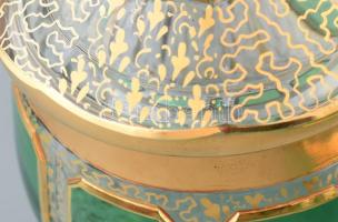 Koloman Moser kristály üveg mokkás készlet. XX. sz. eleje. Hat személyes, komplett. Aranyozott, csis...