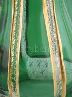 Koloman Moser kristály üveg mokkás készlet. XX. sz. eleje. Hat személyes, komplett. Aranyozott, csis...