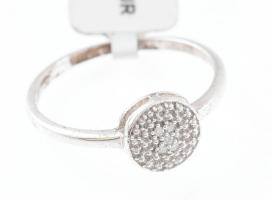 Ezüst (Ag) gyűrű gyémánttal 0,04 ct, certifikáttal 1,86 g m:62 Tanúsítvánnyal