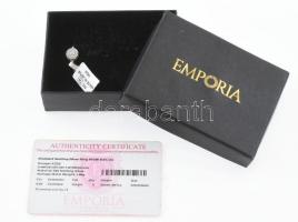 Ezüst (Ag) gyűrű gyémánttal 0,04 ct, certifikáttal 1,86 g m:62 Tanúsítvánnyal