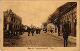 1915 Érmihályfalva, Valea lui Mihai; Fő tér, üzlet. Glück Lajos kiadása / main square, shop