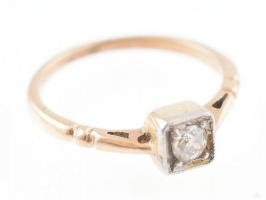 14k arany (Au) bébi keresztelő gyűrű gyémánttal d:10 mm, 0,5g