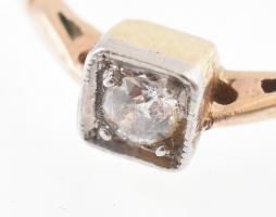 14k arany (Au) bébi keresztelő gyűrű gyémánttal d:10 mm, 0,5g