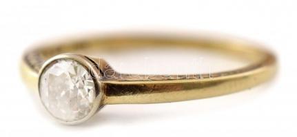 14k arany (Au) gyűrű gyémánttal 0,2 ct, 1,8g m: 51