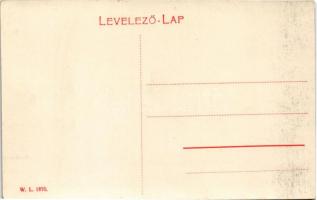 Szamosújvár, Gherla; Népkert és Szamos vize, híd. W.L. 1870. / park and Somes riverside, bridge