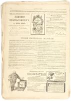 1892-ben megjelent reklámok, 50 db a Vasárnapi Újságból származó, kétoldalas lap, többek közt Rézi néni Szegedi szakácskönyve, Klösz György, Excelsior kávé, Kirner József puskaműves, Borsszem Jankó stb. hirdetésekkel, részben illusztrált, lapok széle helyenként kissé szakadt, 42x29 cm