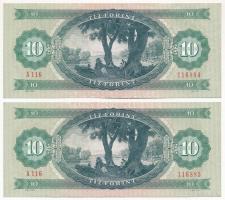 1969. 10Ft (2x) sorszámkövetők "A 116 116884 - A 116 116885" T:III szép papír
Adamo F8