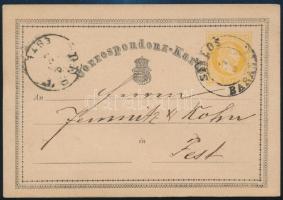 1871 2kr díjjegyes levelezőlap / PS-card "SIKLÓS / BARANYA" - Pest