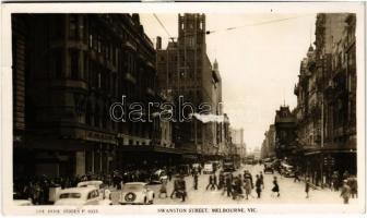 1949 Melbourne, Swanston Street, tram, automobile (EK)