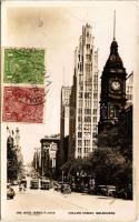 1933 Melbourne, Collins Street, tram, automobiles (EK)