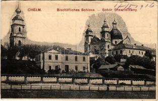 1916 Chelm, Kulm, Holm, Cholm; Bischöfliches Schloss / Sobór Prawoslawny / Orthodox cathedral, bishops castle + K.U.K. GRUPPE OBERST ULLRICH (tears)