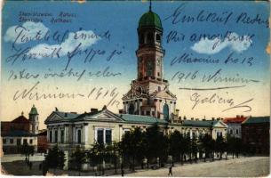 1916 Ivano-Frankivsk, Stanislawów, Stanislau; Ratusz / Rathaus / town hall (tears)