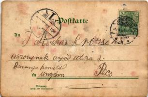 1901 Helgoland, Helgoländer. Gruss aus Helgoland. W. Hagelberg Art Nouveau, litho (b)