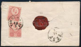 ~1871 3 x 5kr ajánlott levélen / on registered cover "KUN SZ. MIKLÓS" - Pest