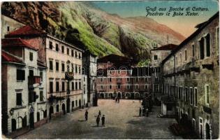 1918 Kotor, Cattaro; square + Kriegsgefangenen-Arbeiterabteilung Nr. 206 (worn corners)