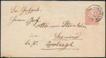 ~1871 5kr díjjegyes boríték / PS-cover "BALASSA GYARMATH"