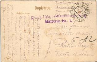 1915 Bohinjsko jezero, Lake Bohinj; + "K.u.K. Türkei-Feldhaubitzdivision Batterie Nr. 1." ...