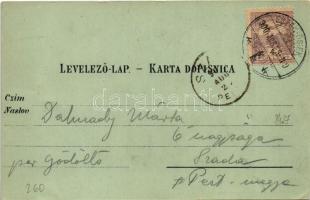 1900 Eszék, Essegg, Osijek; Dr. Maksimovic'sches Haus, Bauerntracht, Postgebäude, Ecke der Bahn...