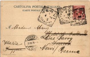 1898 (Vorläufer) Venezia, Venice; Grand Hotel Britannia advertisement (Charles Walther Propr.) Elect...