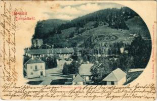 1903 Borszék, Borsec; Az ezredévi emlék. Soós kiadása / Hungarian Millennium monument (lyuk / pinhole)