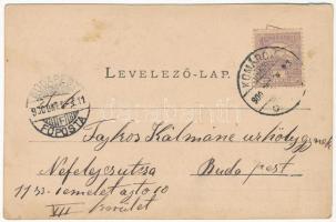 1900 Komárom, Komárnó; Római katolikus iskola, várkapu. Spitzer Sándor kiadása + "Üdvözlet a Vö...