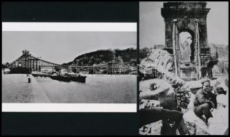cca 1870 és 1945 között készült budapesti felvételek, 5 db mai nagyítás (az épülő első Erzsébet híd,...
