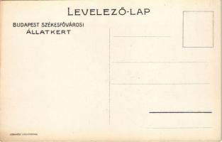 Budapest Székesfővárosi Állatkert reklámlapja: fekete párduc / Budapest zoo advertisement art postca...