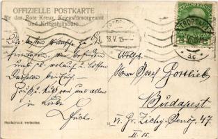 1915 Pfingsten im Kriegsjahr 1915. Offizielle Postkarte für das Rote Kreuz, Kriegsfürsorgeamt und Kr...