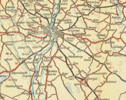 1934 Magyarország Útállapot térkép. Magyar Földrajzi Intézet. A Királyi Magyar Automobil Club jelent...