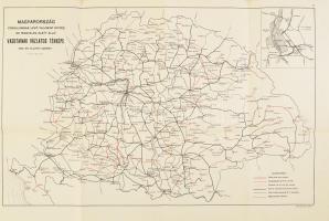 Magyarország forgalomban levő valamint építés és tárgyalás alatt álló vasutainak vázlatos térképe 1905. évi állapot szerint, kiadja: Klösz Gy. és Fia, 40×60 cm