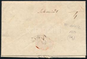 1841 Portós levél teljes tartalommal / Unpaid cover with full content, kék / blue "F.OFEN"...